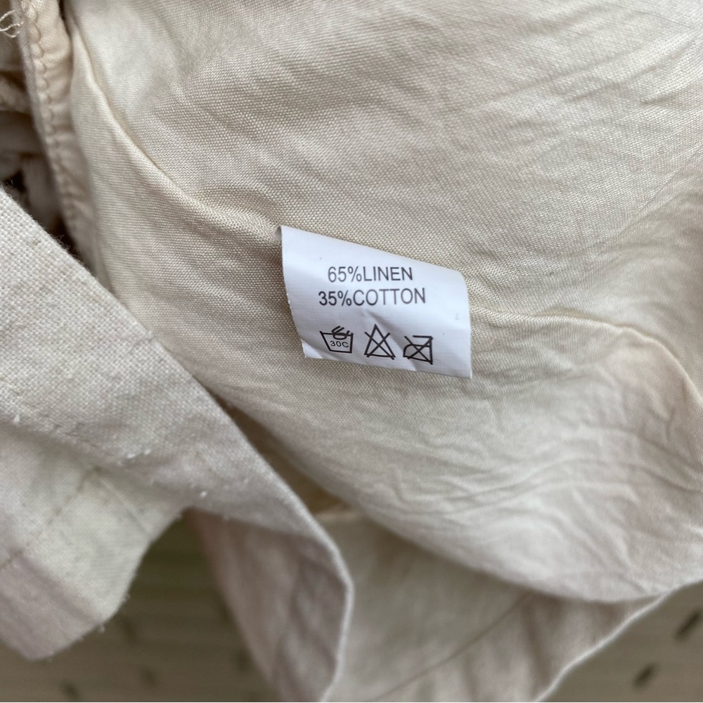 Hello Molly Sunset Glowing Strapless Ruffle Romper Oatmeal Cotton Linen Size 10 - Picture 6 of 8
